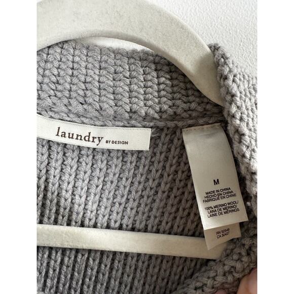 Laundry Merino Wool Chunky Knit Cardigan Preppy Coquette Classy Academia Twee M - Picture 2 of 8